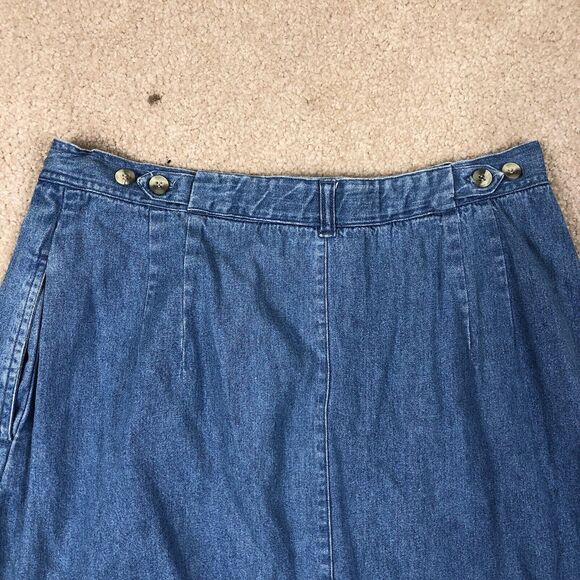 Vintage Women’s Truly Yours Jean Skirt Size 16 A Frame Midi Pleated‎ 1990's - Picture 5 of 8